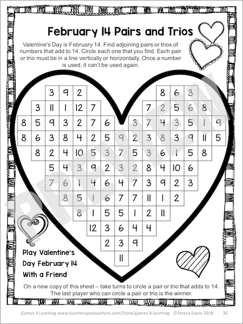 Valentine’s Day Math Games