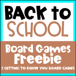 Back to School Board Games Freebie
